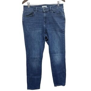 Warp Weft Jeans Womens 14 Oak Oakland Straight Stretch Ankle Mid Rise Denim